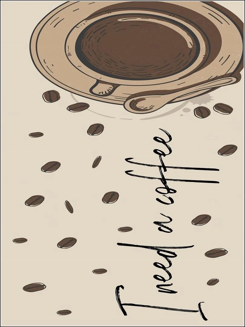 Tapis NEED COFFEE Beige