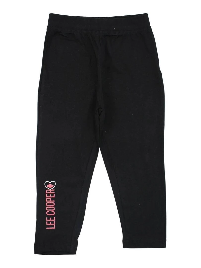 Lee Cooper Legging fille imprimé logo en coton Noir