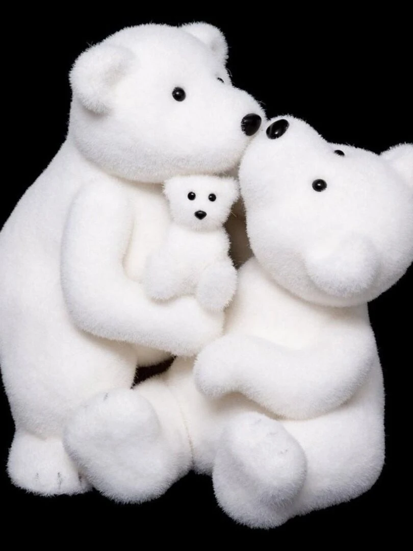 Décoration 2 ours bisous 40 cm   Blanc