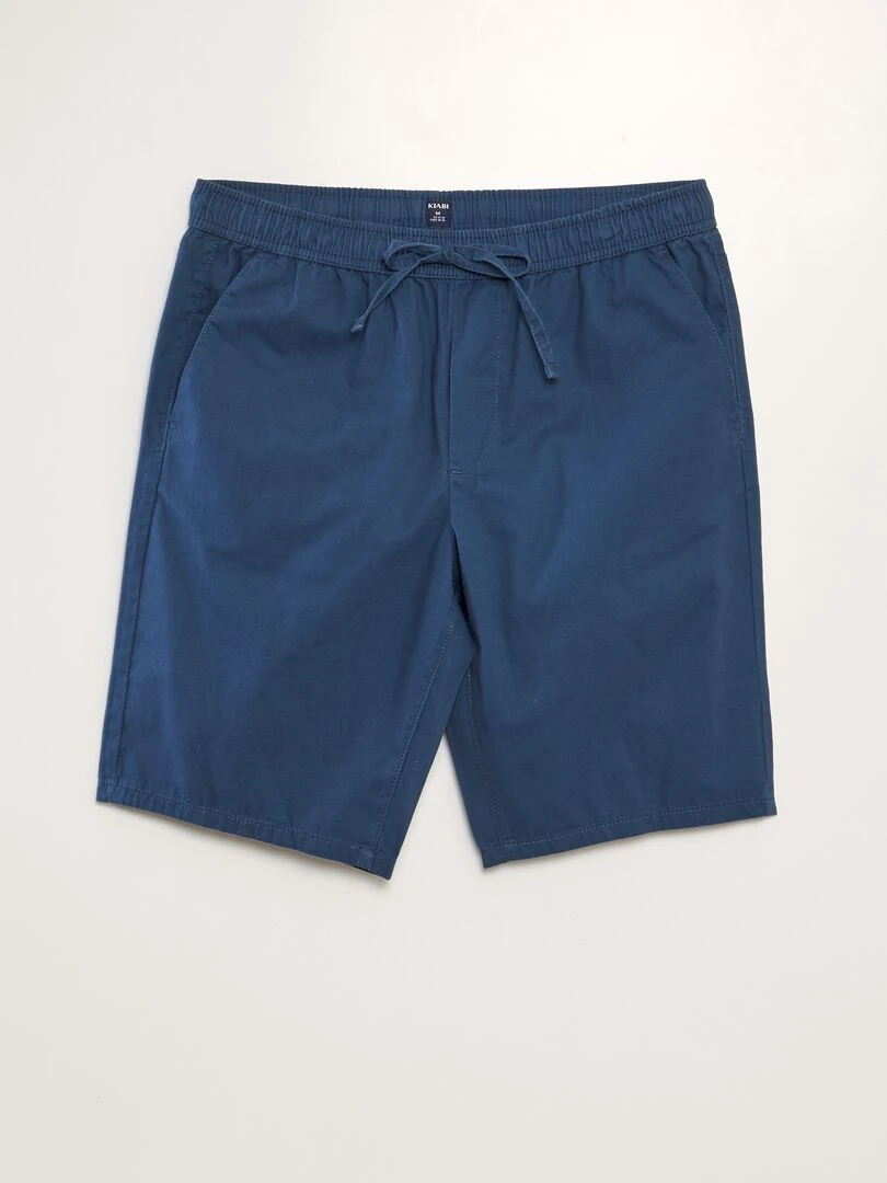 Bermuda chino avec taille élastiquée BLEU