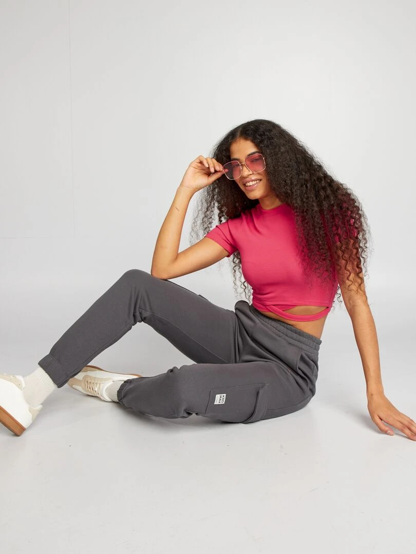 T shirt cropped   Rose