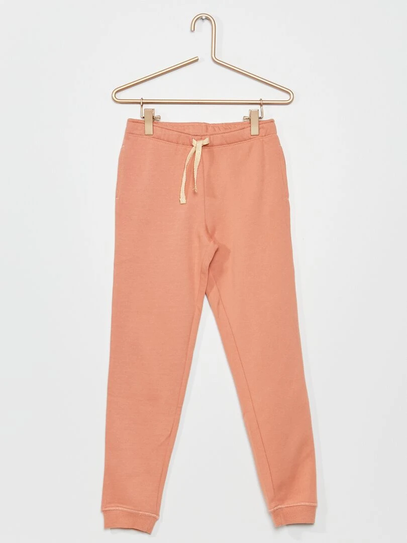 Jogging molletonnée à taille élastiquée Vieux rose