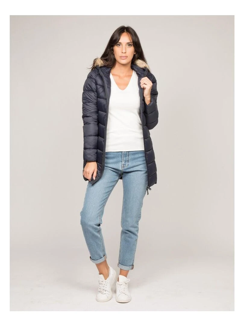 Doudoune légère capuche UBEXY   Bleu marine