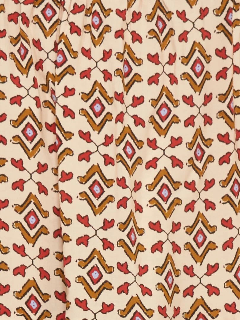 Jupe volantée à motifs Ecru