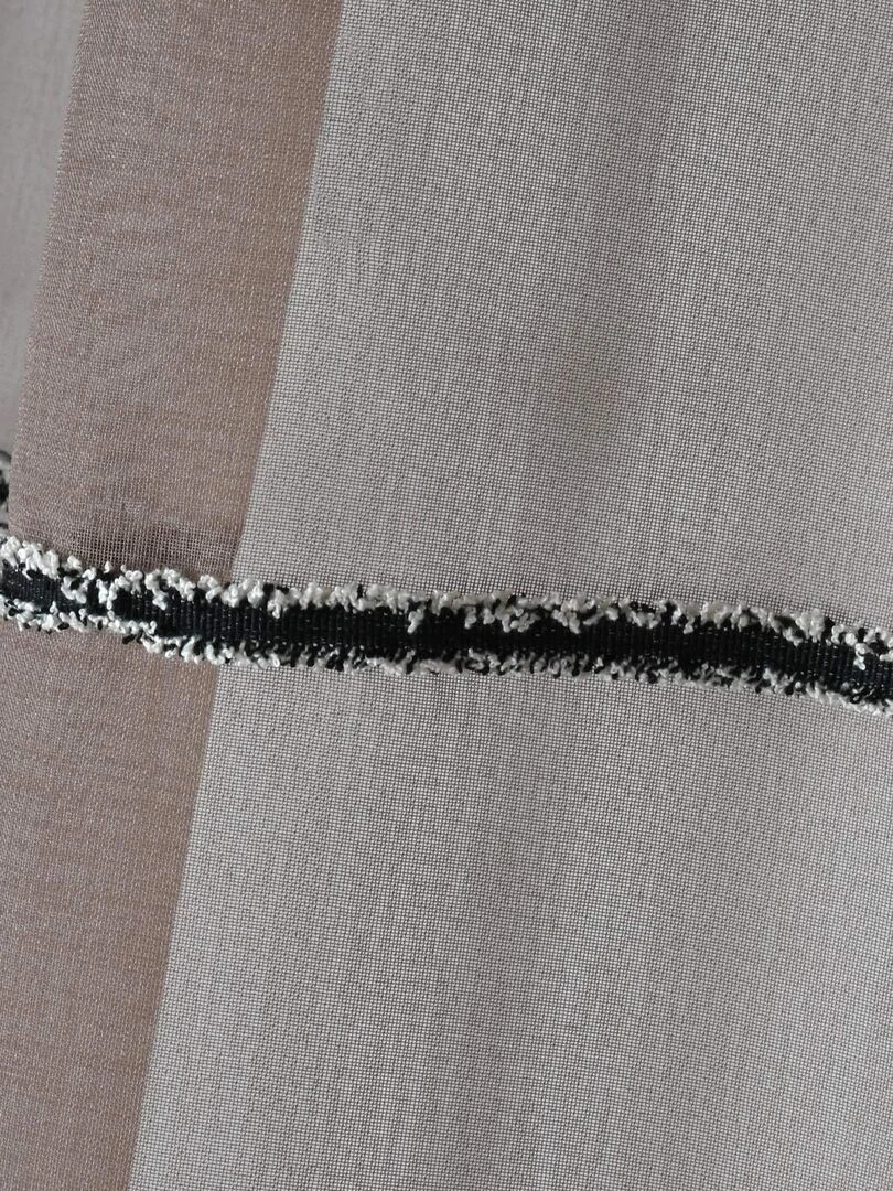 Voilage uni à galons effilochés   Taupe