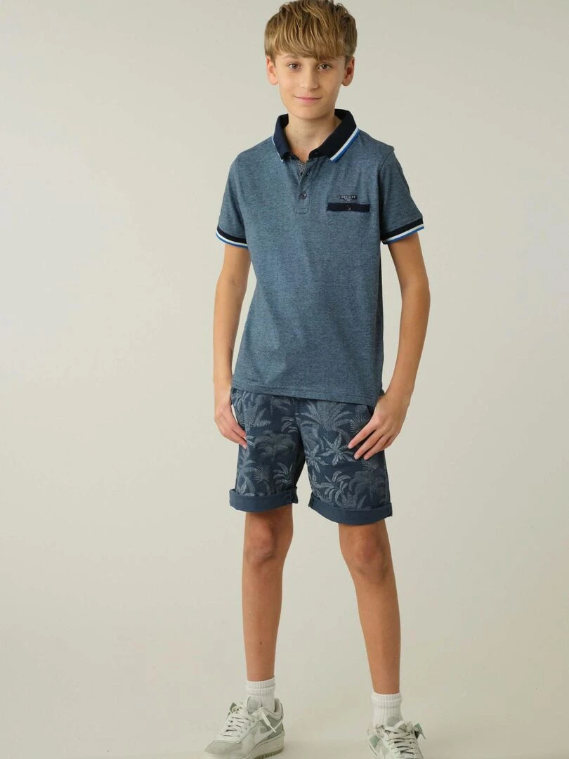 Polo en coton pour garçon 'Deeluxe' Bleu marine