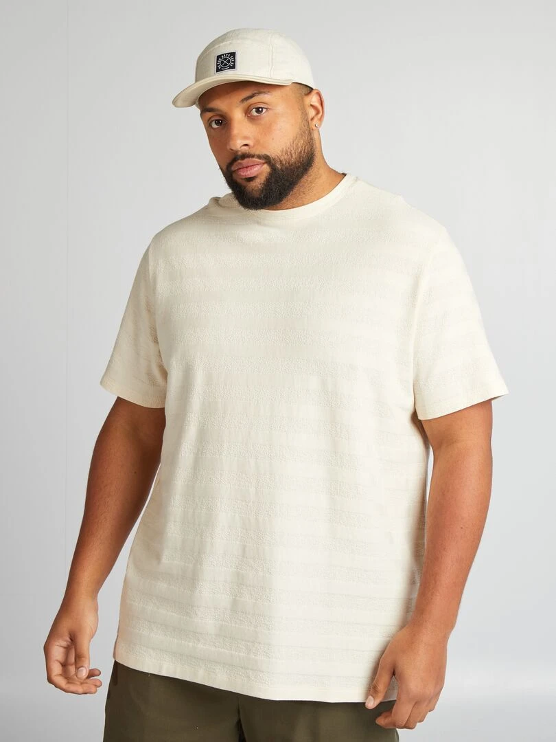 T shirt maille fantaisie   Blanc