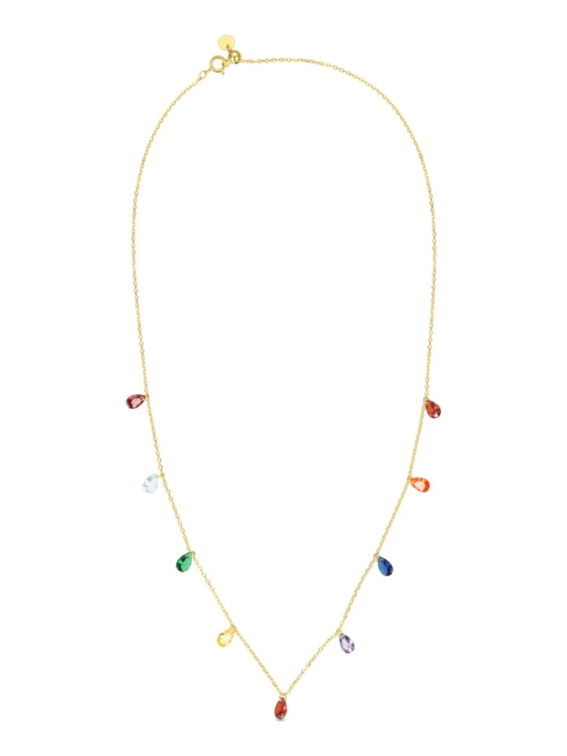 Collier  Lukza en argent 925 et zircon multicolore avec finition plaquée or jaune 18kt   Multicolore