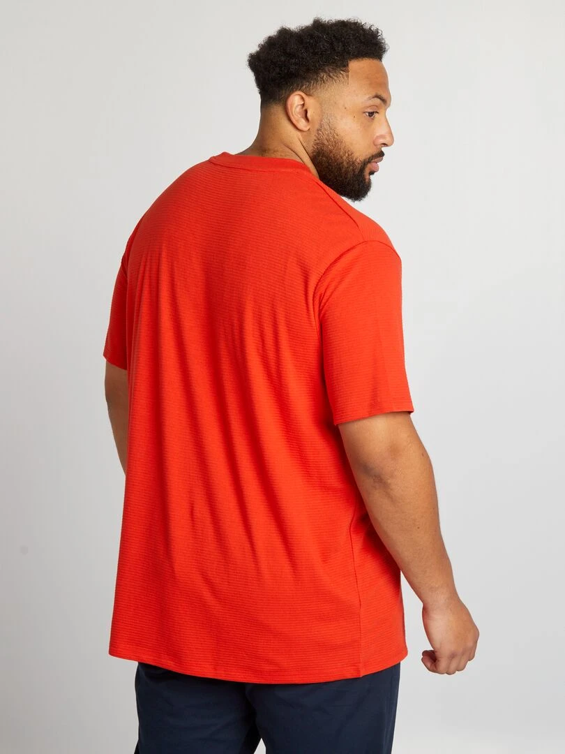 T shirt texturé uni   Rouge