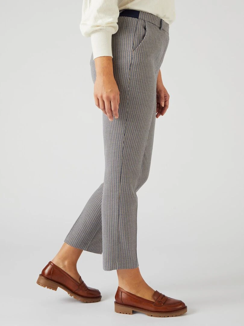 Pantalon 7/8ème enfilable bi stretch Damart Bleu Beige