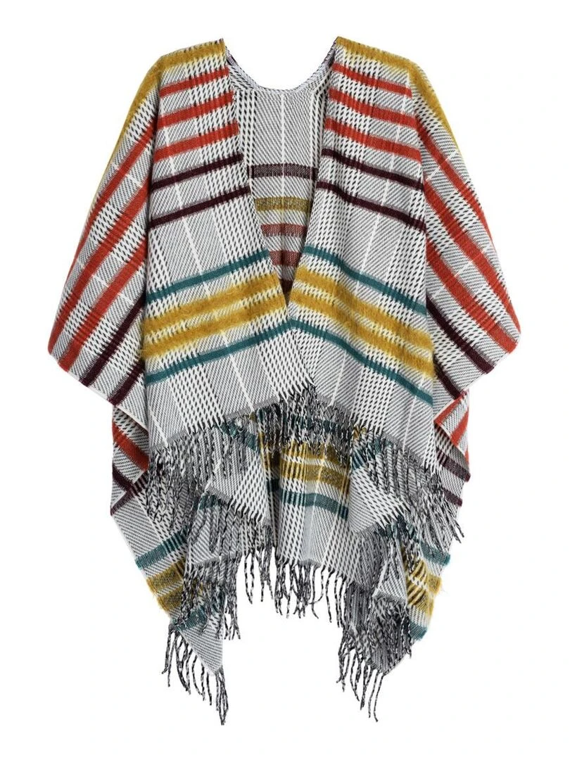 Poncho Sarabia Fabriqué en France Multicolore