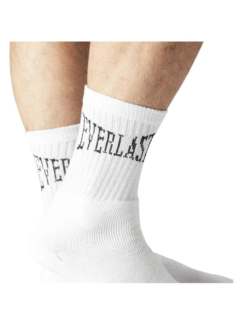 Lot de 6 Paires de Chaussettes Tennis assorties Everlast   Noir