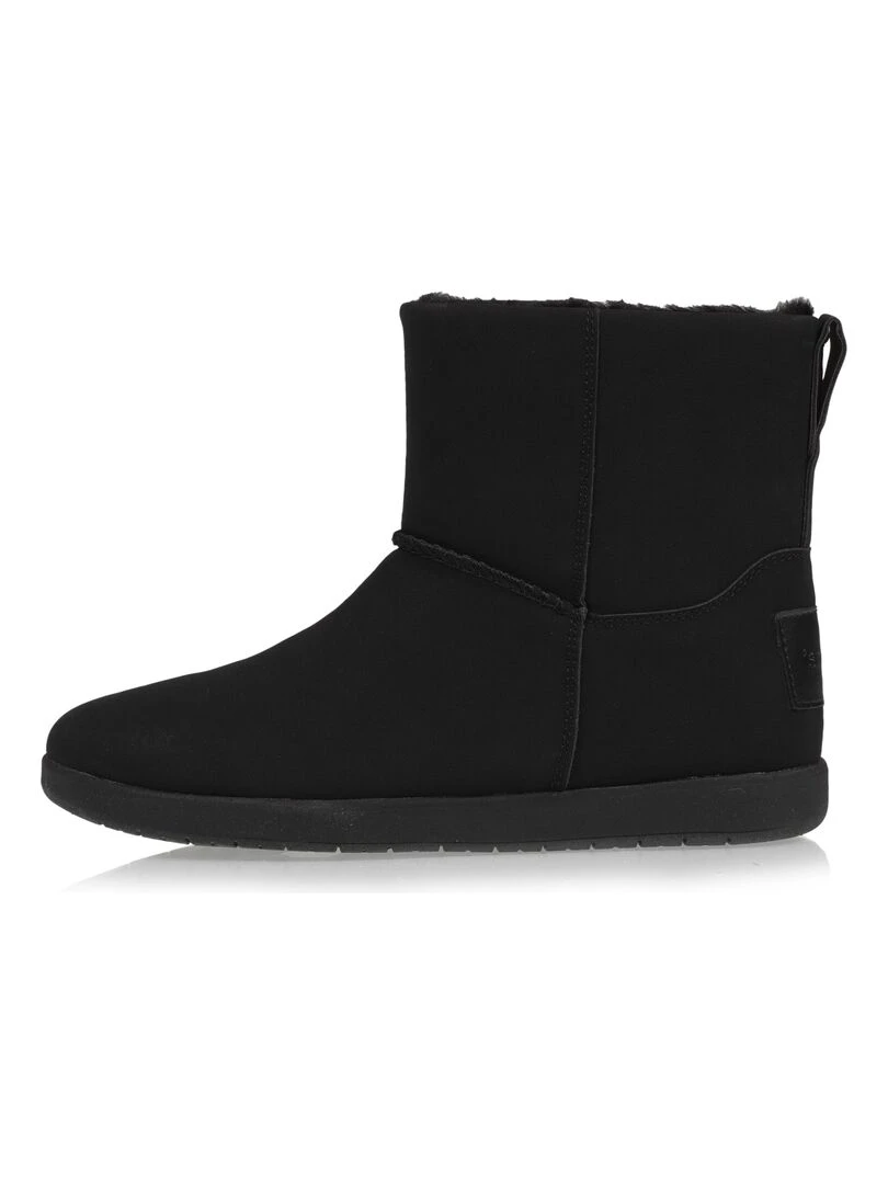 Bottines Femme Zip Effet Nubuck Noir   Noir