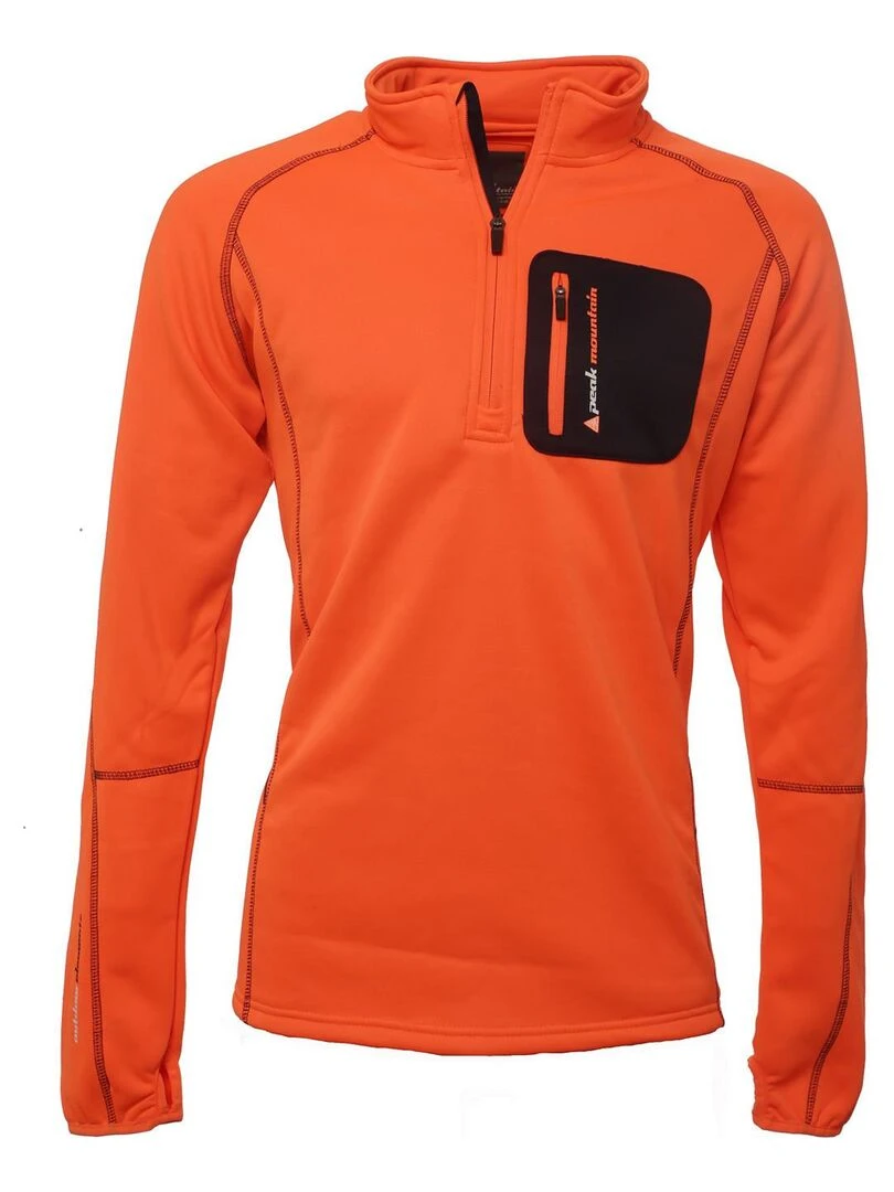 Sweat polaire homme CERUNO PEAK MOUNTAIN Orange