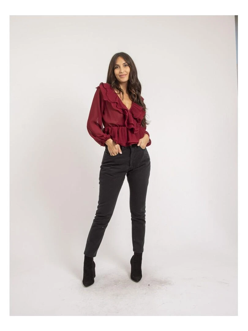 Blouse avec volants OPULA   Bordeaux