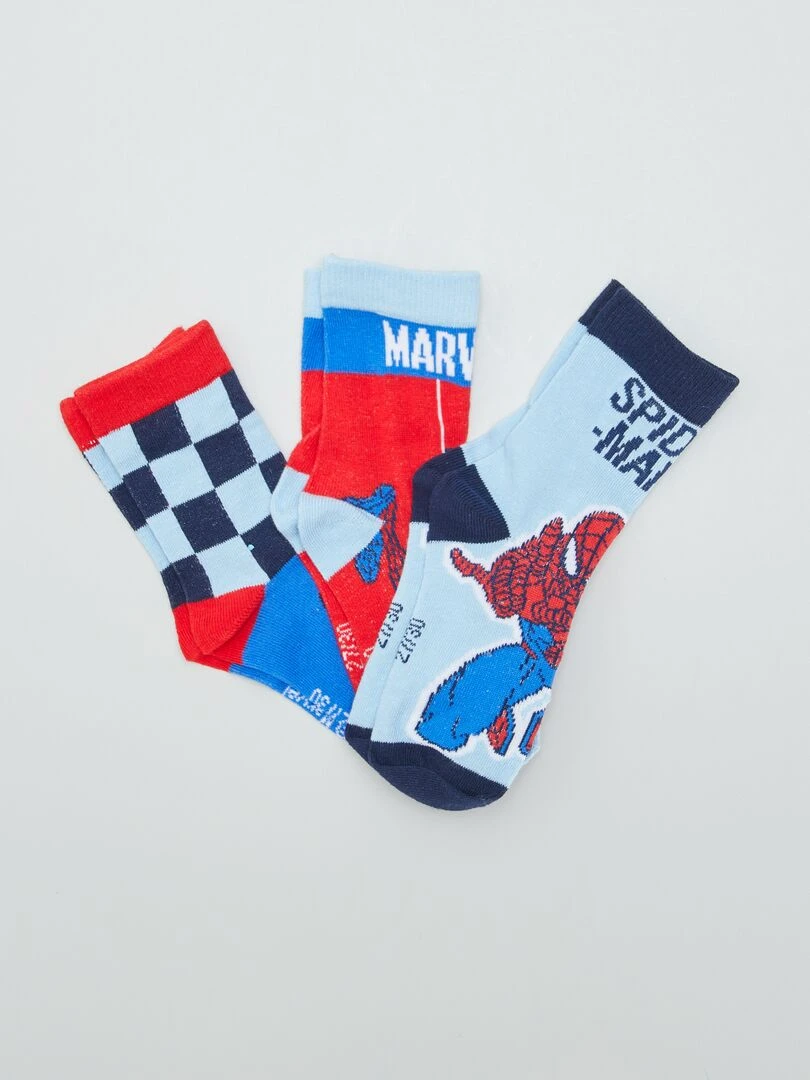 Lot de chaussettes 'Spider man' 3 paires Bleui/rouge