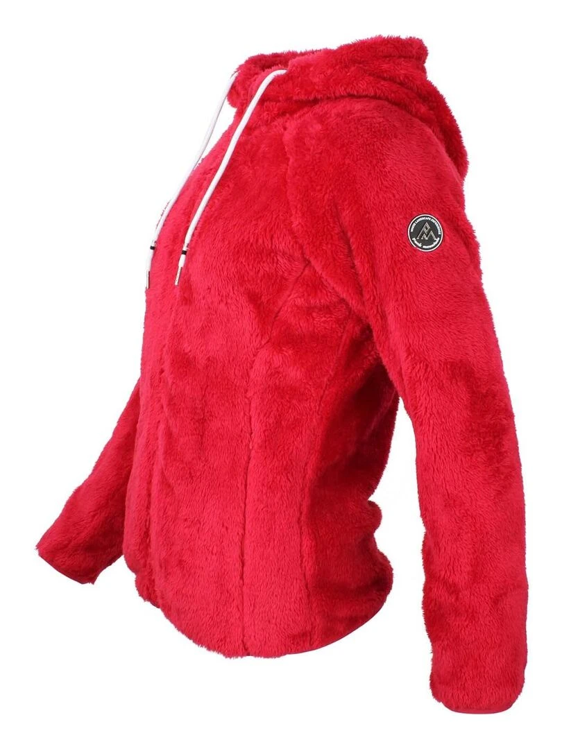 Blouson polaire à capuche femme ALANZO   Rouge