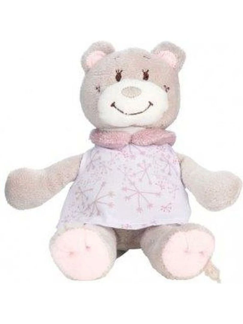 Doudou Noukies Ours Rose Violette Poupee Rose