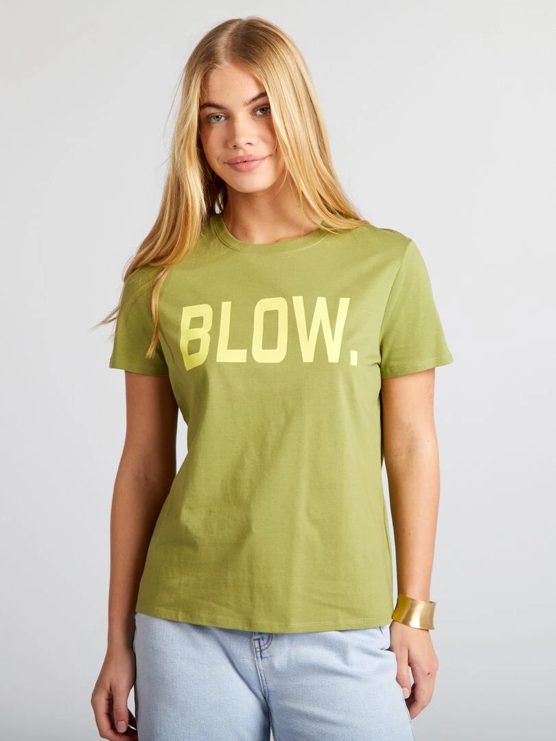 T shirt en jersey imprimé   Kaki