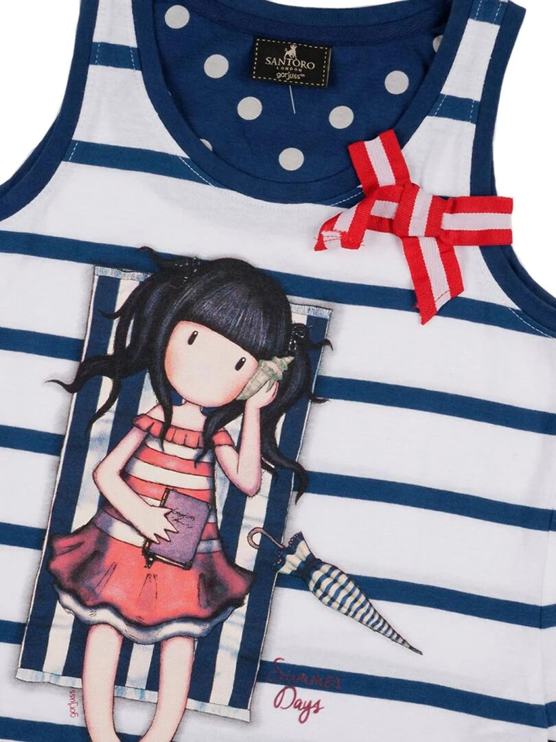 Pyjama short débardeur Summer Days Santoro marine   Bleu marine