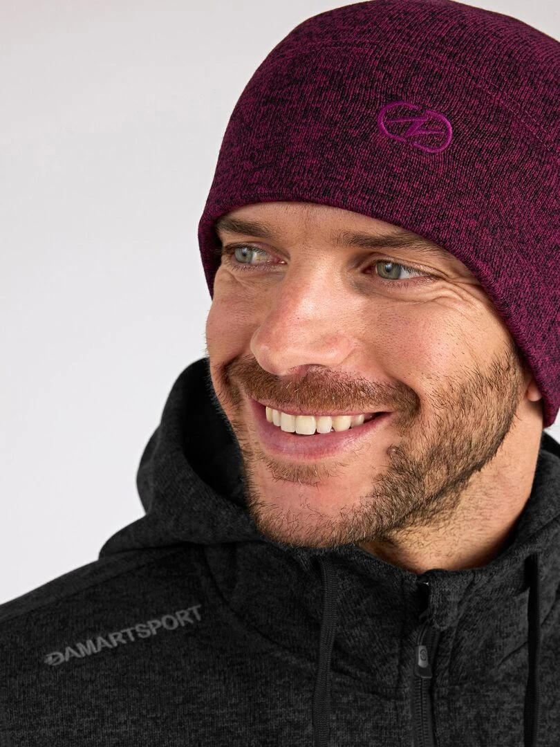 Bonnet maille polaire chaude mixte Thermolactyl   DamartSport   Violet prune