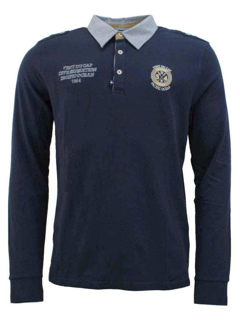 Polo manches longues garçon ECEDICE VENT DU CAP Bleu marine