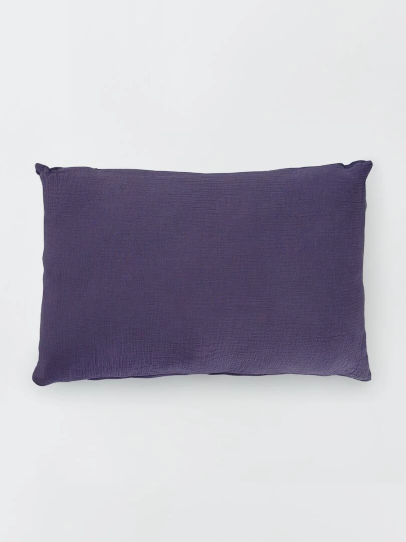 Coussin double gaze de coton   Bleu