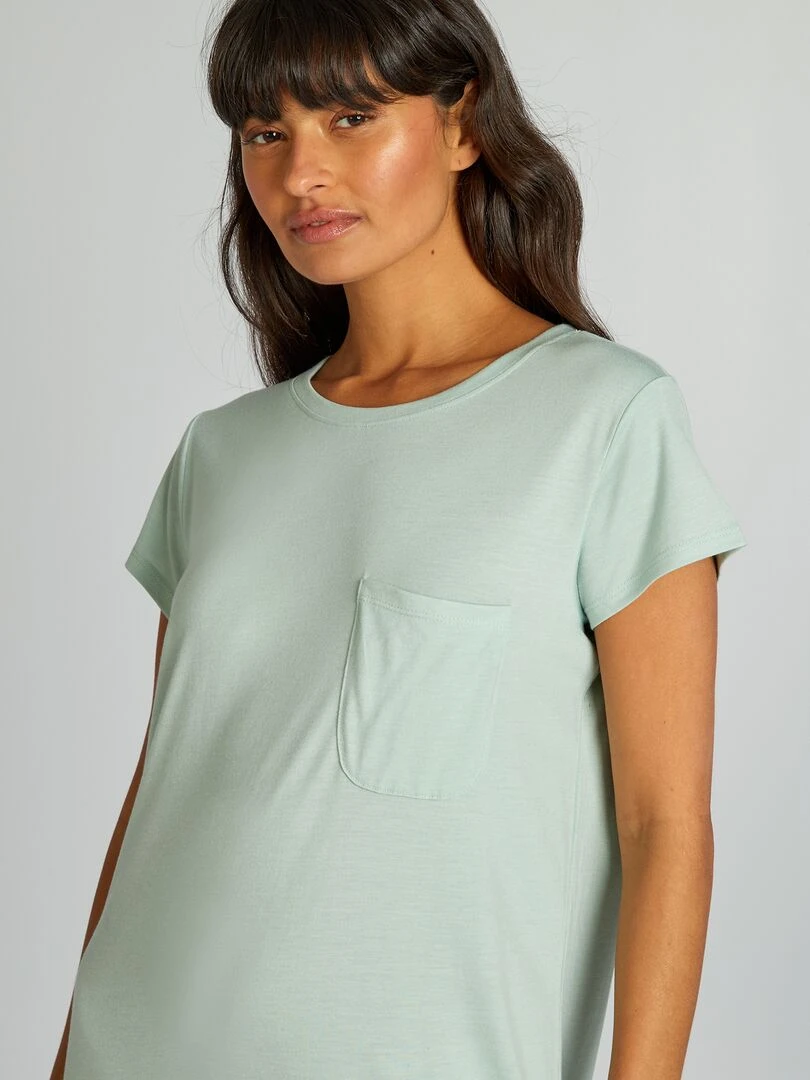 Chemise de nuit en maille jersey turquoise