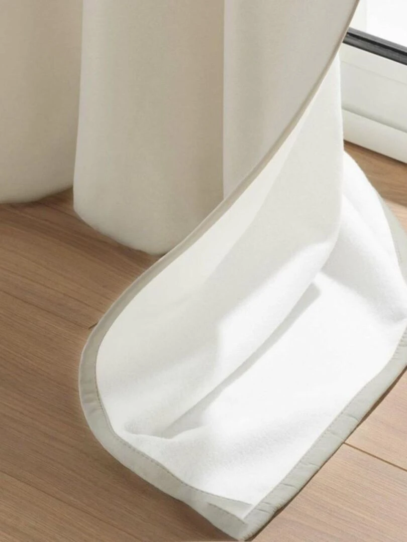 Rideau à œillets occultant isolant 135x260 cm Micropolar lin   Beige