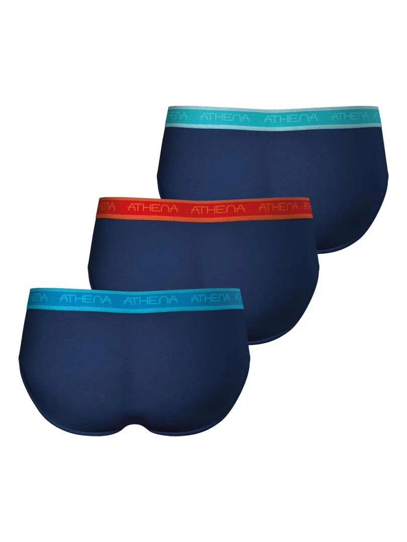 Lot de 3 slips homme Easy Bio   Bleu électrique