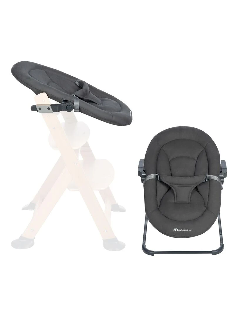 BEBECONFORT Timba baby  Transat bébé  compatible chaise haute Timba   0 6 mois  Tinted Graphite   Gris Gris
