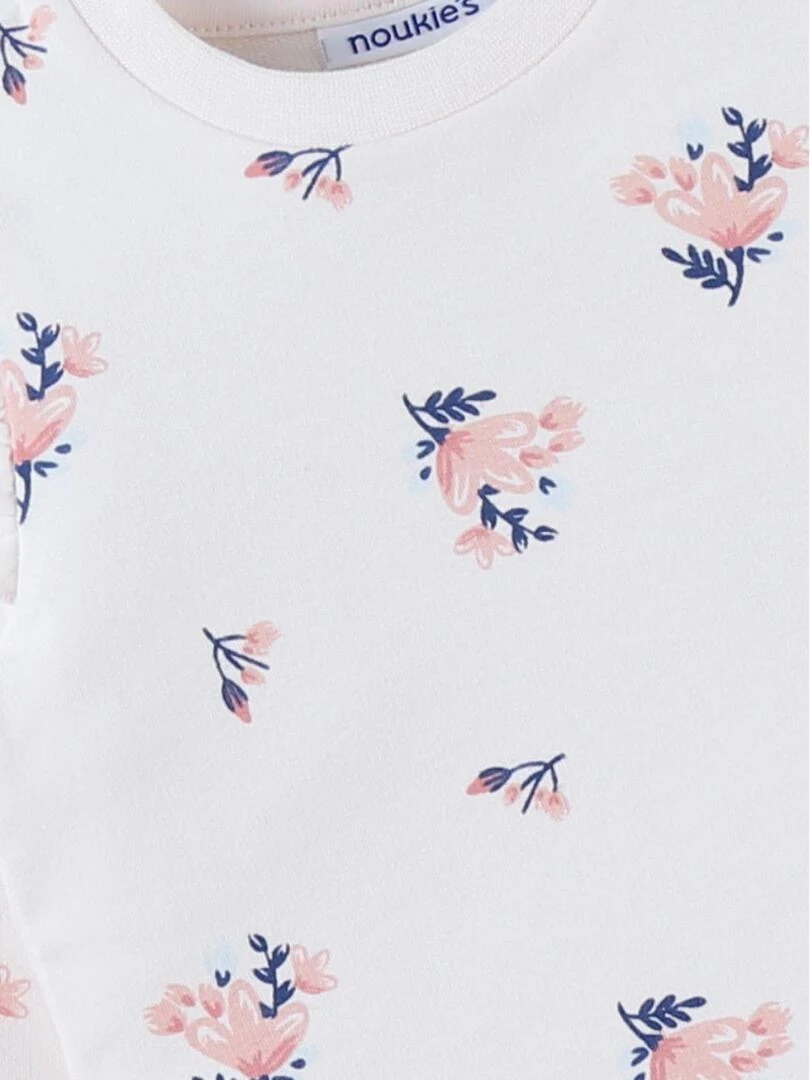 Sweat fleuri en molleton  clair   Noukie's   Rose