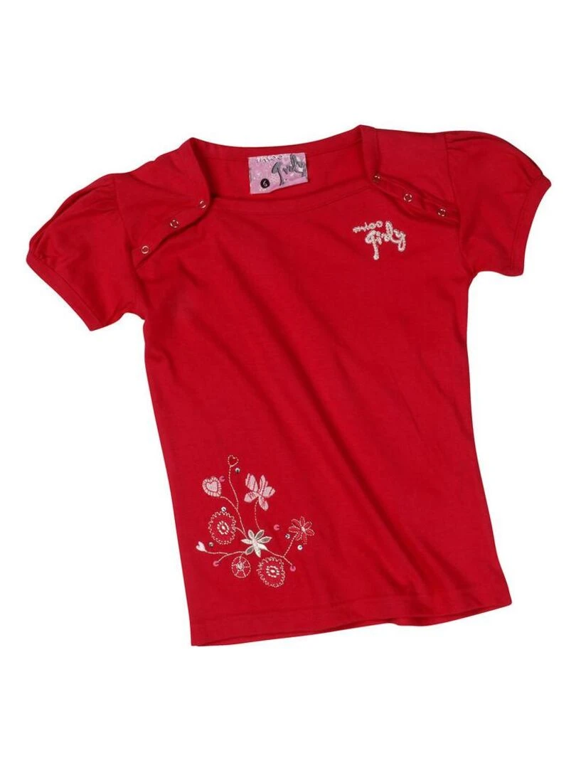 T shirt manches courtes fille FURY MISS GIRLY Rose framboise
