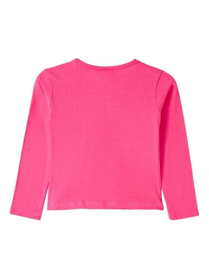 La Pat' Patrouille T shirt fille imprimé La Pat' Patrouille en coton Rose fushia
