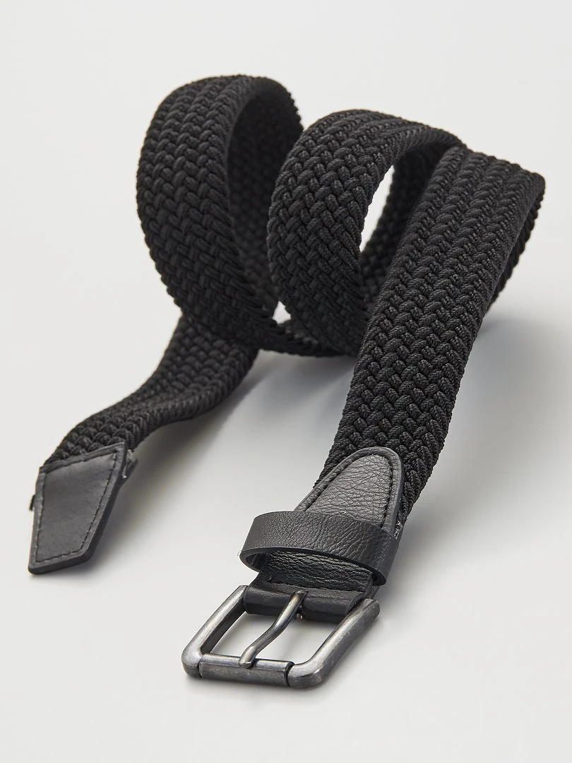 Ceinture tressée élastique noir