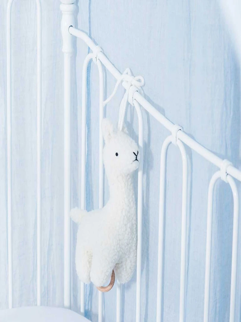 Peluche musicale Lama blanc (25 cm)   Ecru