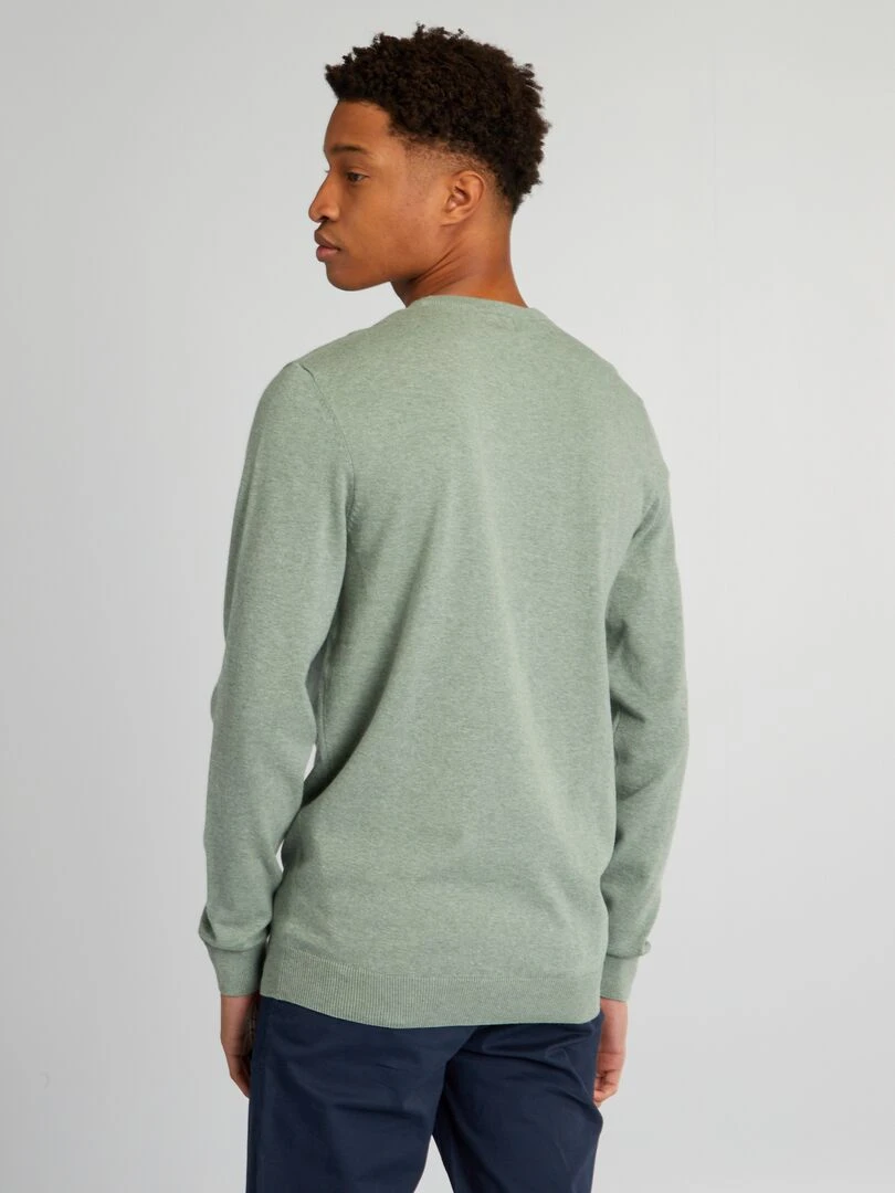 Pull uni à col rond +1m90   Vert