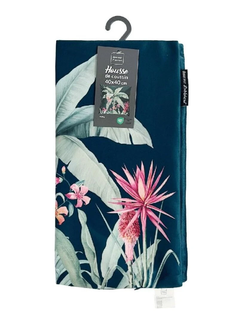 Housse de coussin 40x40 cm velours Paolina   Bleu