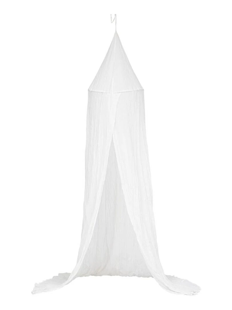 Ciel de lit double gaze de coton blanc Blanc