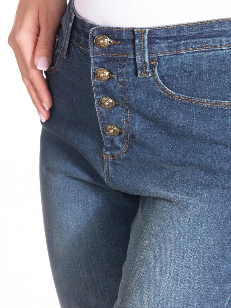 Jeans coupe bootcut denim stretch brossé ZELIA 'Rica Lewis'   Bleu
