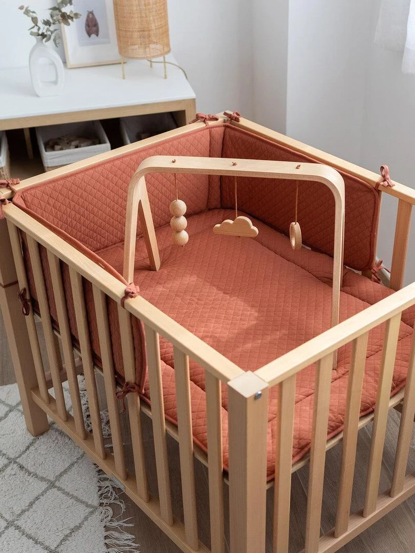 Bemini Tour de lit et parc Pady quilted jersey Beige foncé