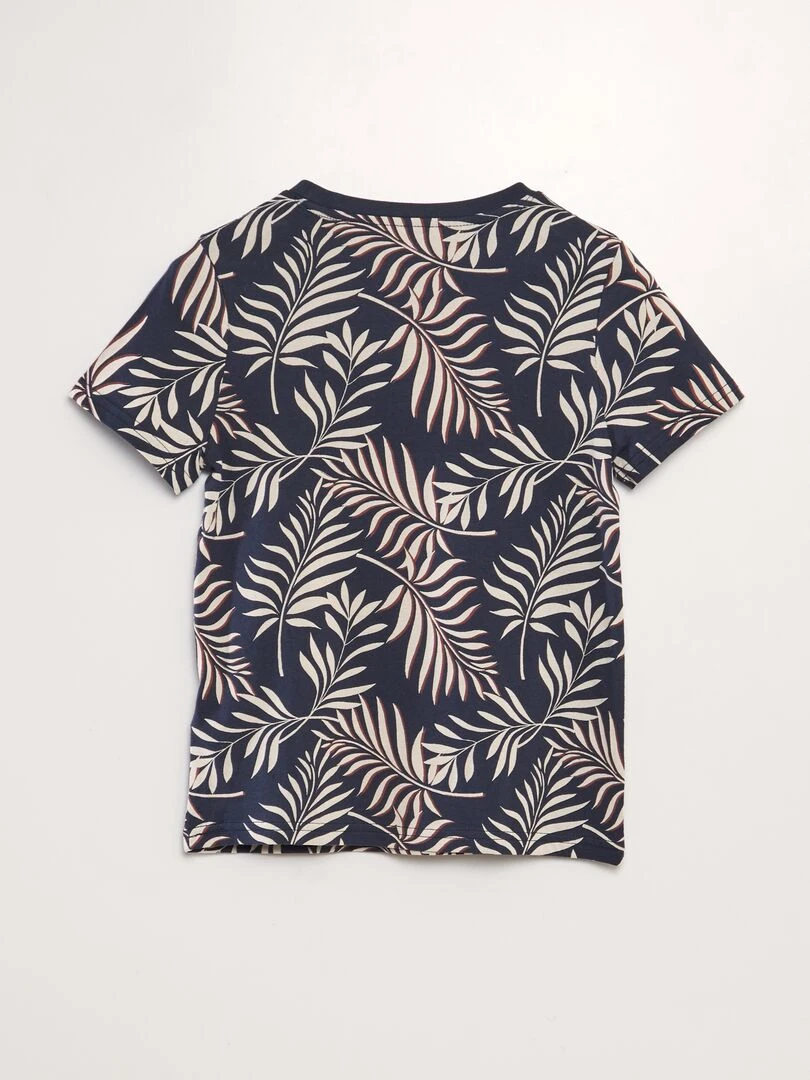 T shirt imprimé à manches courtes   Bleu marine