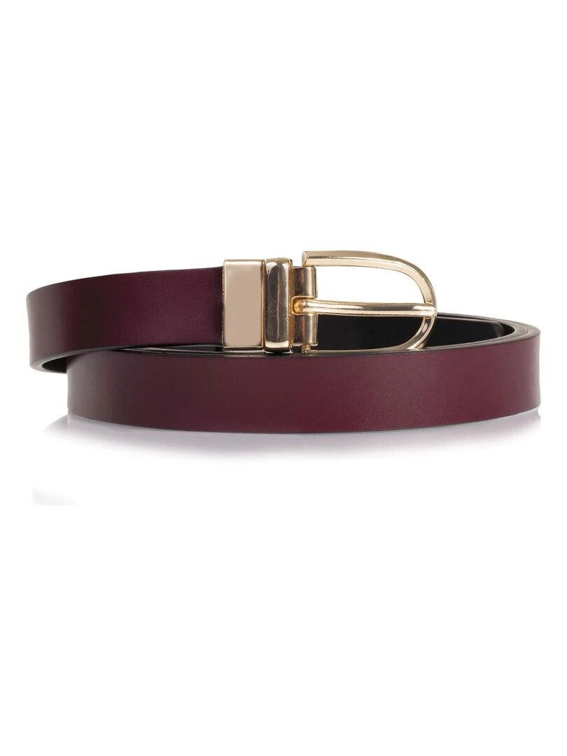 Ceinture Femme 2 en 1 Noir / Bordeaux Noir Bordeaux
