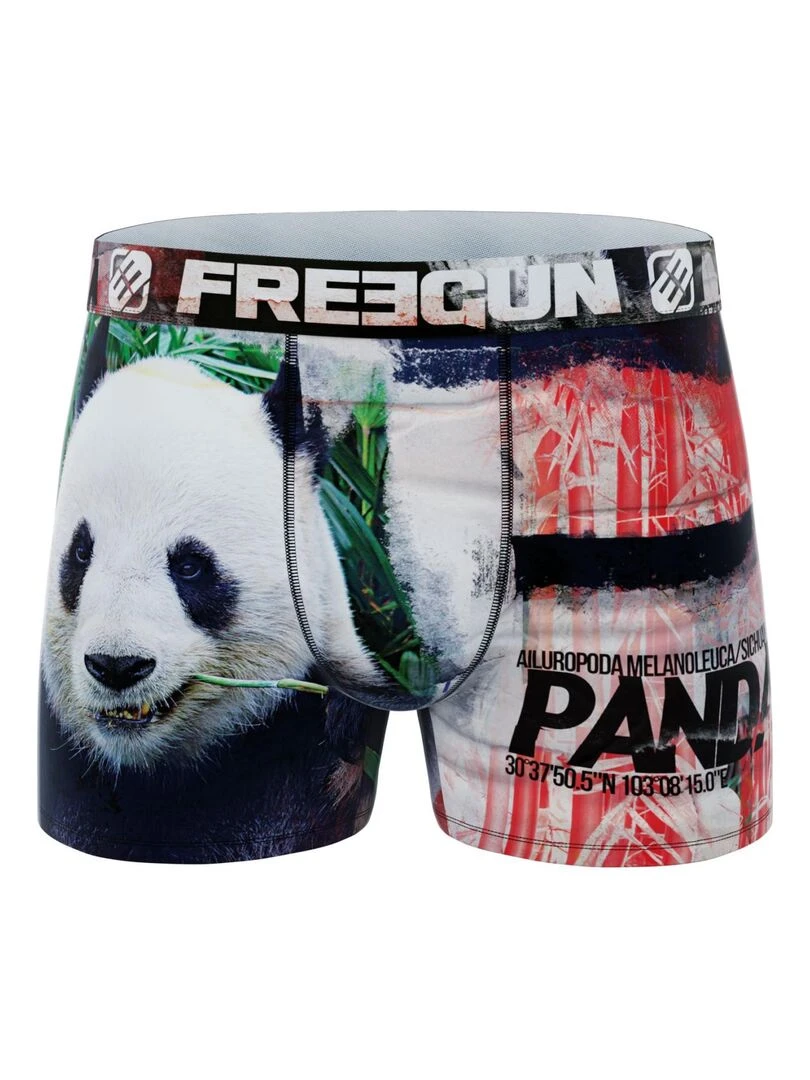 Lot de 4 boxers homme polyester recyclé Savage Animals Freegun   Noir