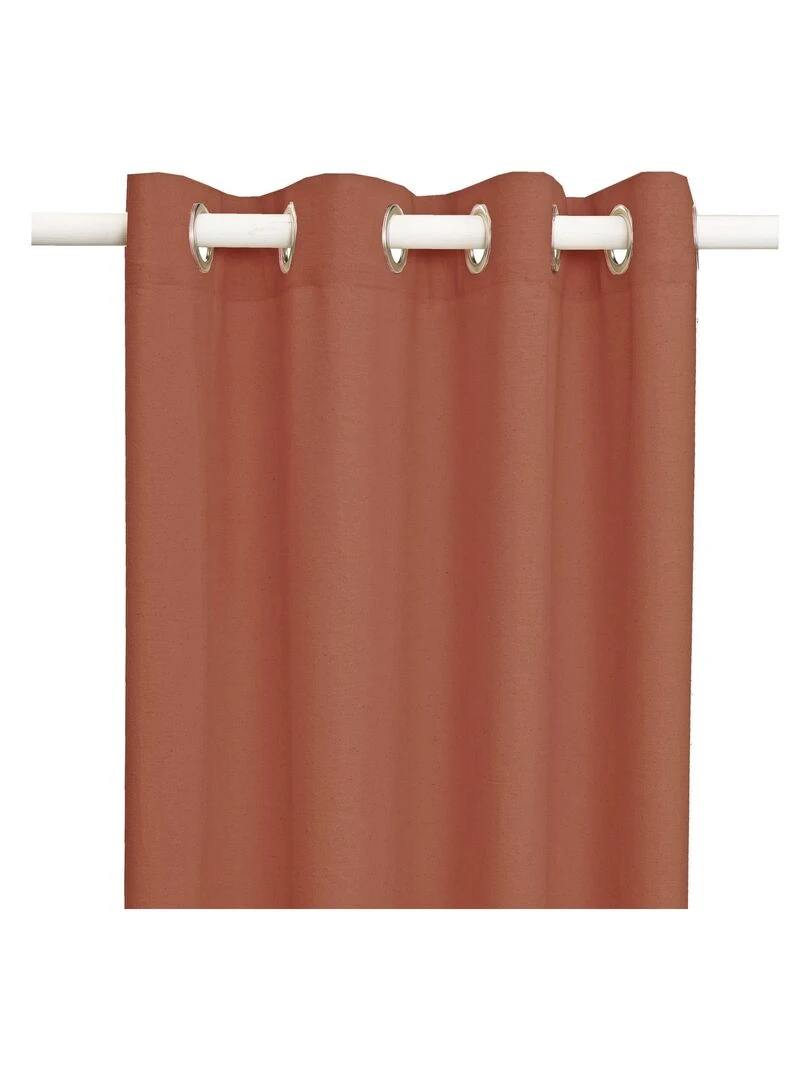 Rideau en coton recyclé avec œillets 'Deko&co' Rouge brique