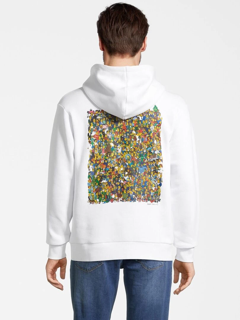 Hoodie adulte The Simpsons fresque   Polycoton   Blanc   L   Blanc