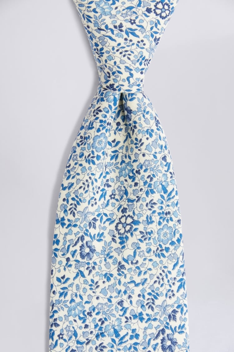 Blue Ditsy Floral Tie Made with Liberty Fabric Buy Online at Moss