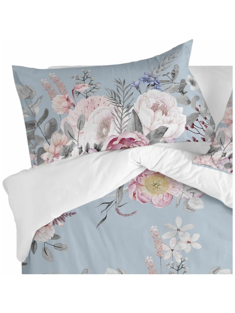 Taie d'oreiller Soft bouquet "Happyfriday"   Bleu Rose