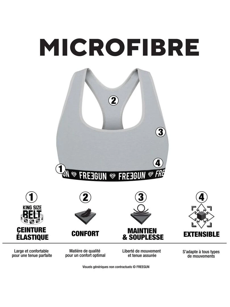 Lot de 2 Brassières fille Best Of Anniversary Fun Freegun Noir
