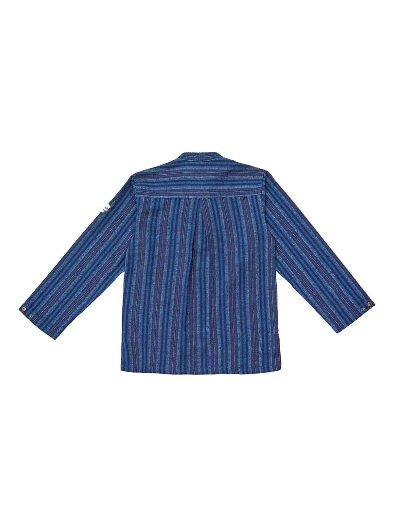 Chemise Laine  Hiver Garçon  Col Mao  RIMBAUD   'LA FAUTE A VOLTAIRE'   Bleu foncé